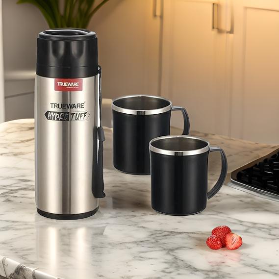 AM2410 Trueware Splash Set SS Inner Mugs 2 Nos 500ml Insulated Mug 200ml Thermosteel Hot or Cold