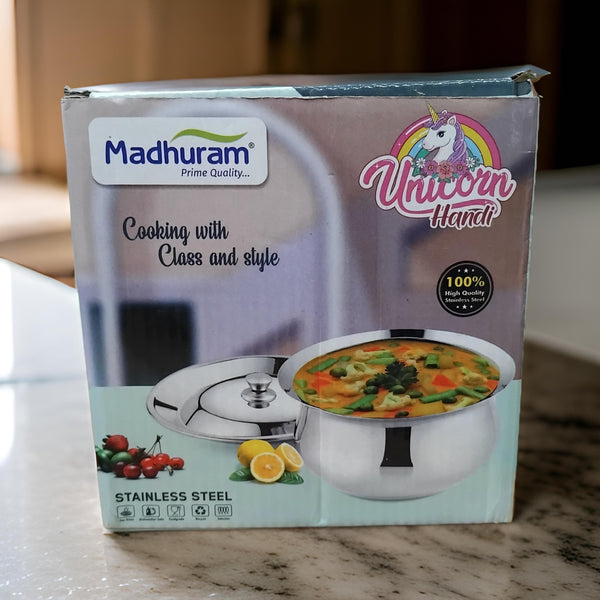 AM2945 Madhuram Prime Quality Unicorn Handi Stainless Steel Cooking With Class and Style