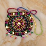 3899 9inch Traditional Purse, Rajasthani Jaipuri Cotton handle Bag, Ethnic Stylish Designer Handicrafted Handbag for Women & Kids stylish design