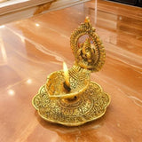 AM0371 Metal Decorative Platter & Ganesh Diya Package