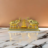 AM0361 Golden Plated Elephant Kankavati with Ganesha