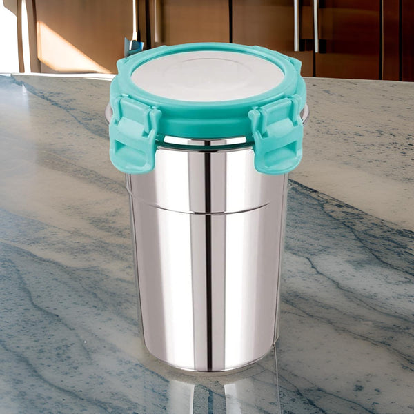 3330 Stainless Steel Airtight & Leak Proof Lock Glass Tumbler with Lid - 500ml