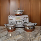 AM3113 Madhuram Prime Quality Copper Handi Stainless Steel 3 Piece