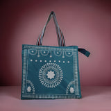 AM3056 Printed Shoulder Bag Warli Art Printed Shopping Bag Multicolour 1 Piece