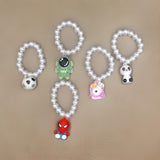 AM1207 Cartoon Charma Bracelet White Beads Bracelet for Stylish Friendship Bracelet Pack Of 1 Pcs