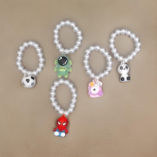 AM1207 Cartoon Charma Bracelet White Beads Bracelet for Stylish Friendship Bracelet Pack Of 1 Pcs