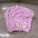 AM2872 Hair Bow Cap Microfiber Hair Towel Cap Fast Coral Velvet Hair Drying Towel Multicolour Pack Of 1