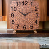 AM0602 Wooden Square Shape Wall Clock blocks MFB design for Home -11.5x11.5