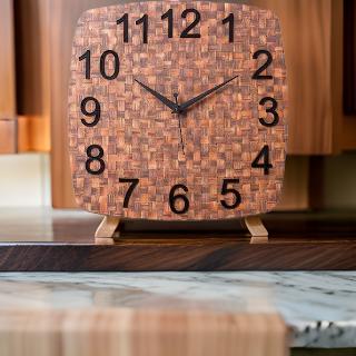 AM0602 Wooden Square Shape Wall Clock blocks MFB design for Home -11.5x11.5