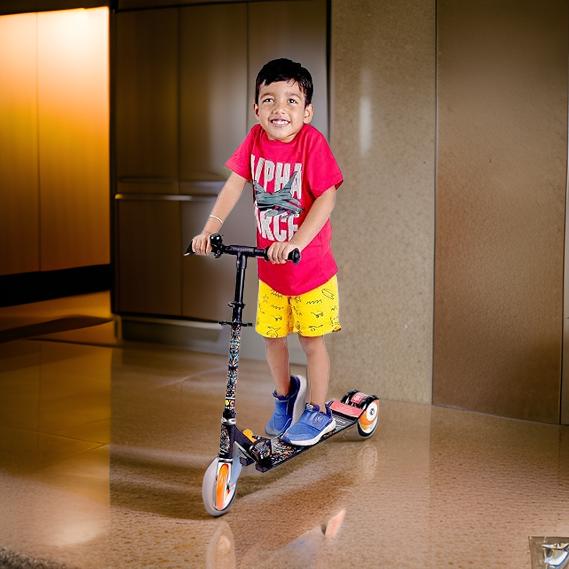 AM2799 Kick Scooter Alpha Shocker B&C Brats & Cuties 3 Years (+) Foldable Kick Scooter For Kids With Bigger Platform And Multiple Height Adjustment