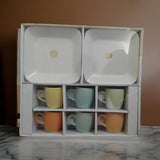 AM3071 Brew Bistro 2 Big Platter With Ceramic 6 Cup Handmade Multicolour