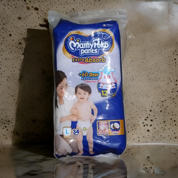 AM2301 MamyPoko Pants Extra Absorb Diaper Large 34 Pants 9-14 kg