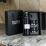 2834 Stainless Steel Vacuum Flask Set with 3 Steel Cups Combo for Coffee Hot Drink and Cold Water Flask Ideal Gifting Travel Friendly Latest Flask Bottle. (500ml)