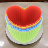 3310 Reusable and Non-Stick Silicone Heart Shape Baking Cups/Cupcake Liners/Muffins Cup/Jelly Molds in Storage Container  (Multicolor)