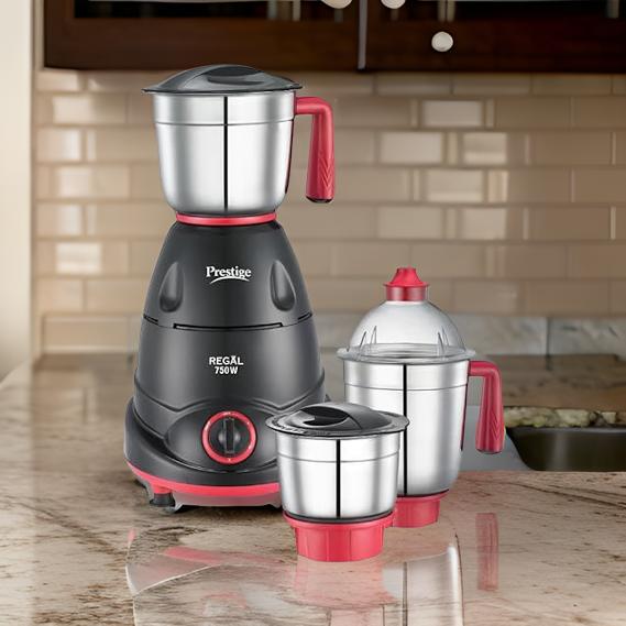 AM2272 Prestige Regal 750W Mixer Grinder with 3 stainless-steel Jars