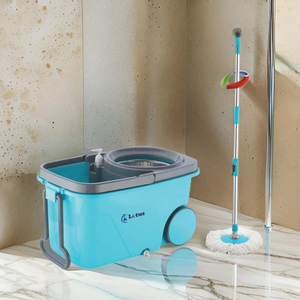 3980 Steel Spinner Bucket Mop 360 Degree Self Spin Mop Set