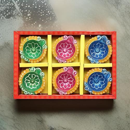 AM0208 Handmade Decorative Diyas For Diwali Decoration (6 Pcs)