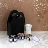 2201 Compact Stainless Steel Airtight Lunch Box Set - 4 pcs (3 Leakproof Containers and 1 Bottle)