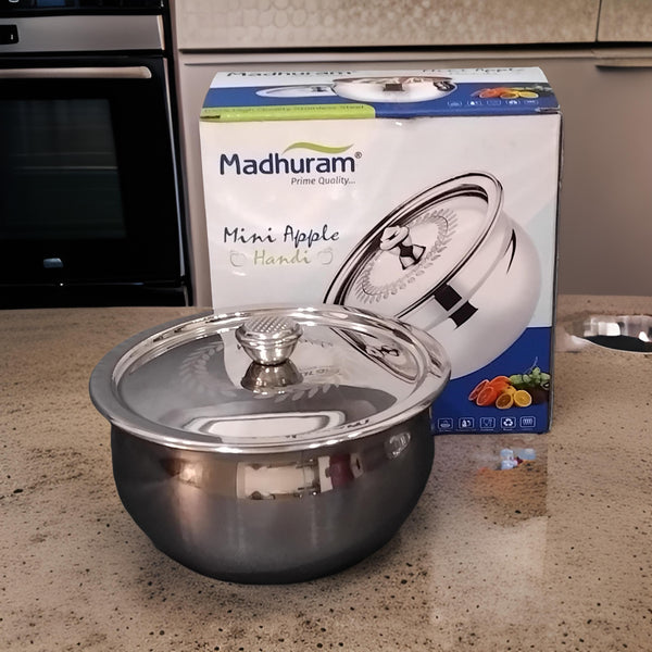 AM2949 Madhuram Prime Quality Mini Apple Handi Stainless Steel 850ml