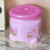 3781 Round Printed Plastic Bathroom Stool (Pink)