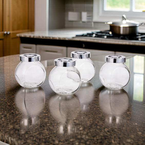 AM2510 Yera Utility Jars JB200ml Multipurpose Glass Jars Set Of 4Pcs