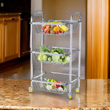 3628 3 Layer Stainless Steel Vegetable & Fruit Storage Trolley