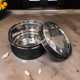 AM2962 Madhuram Prime Quality Mira Dabba No.10 9X14 mm Stainless Steel Flower Design Mirror Finish Dabba Set of 1