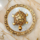 AM0718 Feng Shui Tortoise On Plate Fantasy Showpiece (Golden)