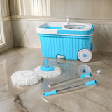 8712 Sporty Plastic Spin Mop with Bigger Wheels and Plastic Auto Fold Handle for 360 Degree Cleaning.