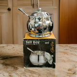 AM2208 Tall Boy Plain ss Aarya Ghee Pot with Lid and Spoon 300ml