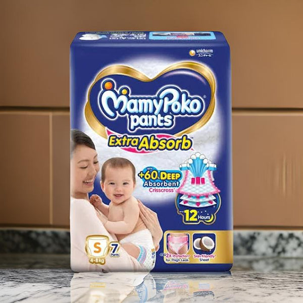 AM2287 MamyPoko Pants Extra Absorb Baby Diapers Small 7 Pants 4-8 kg