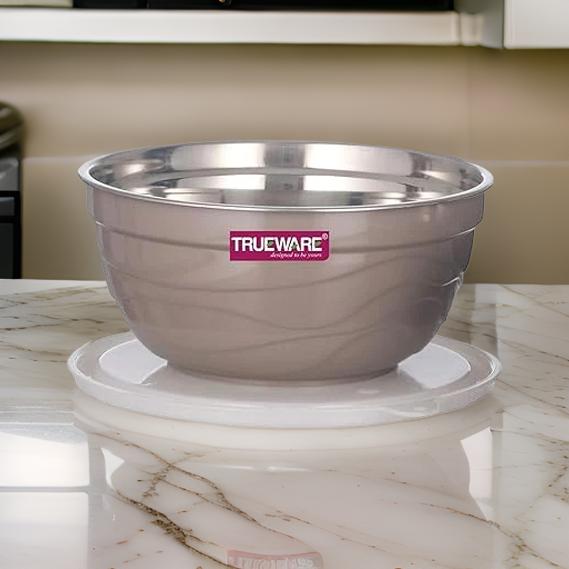 AM2420 Trueware Ultimate Microwave safe Stainless Steel Plastic Serving Bowl Large 2200ml