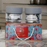 AM3097 Stackable Set 2 Piece Glass Jar Food Storage Jars Containers with Airtight Plastic Lid