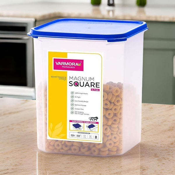 3375 Magnum Square  Transparent Airtight Food Storage Container - 5.7 Ltr