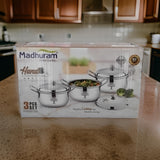 AM3114 Madhuram Prime Quality Laser Handi Stainless Steel 3 Piece