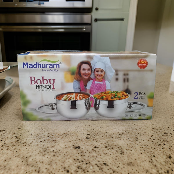 AM2947 Madhuram Prime Quality Baby Handi Stainless Steel 2 Pcs Set