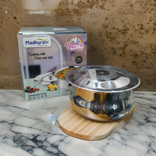 AM2945 Madhuram Prime Quality Unicorn Handi Stainless Steel Cooking With Class and Style