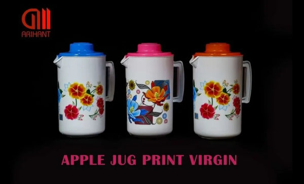 AM3811 Round Plastic Printed Water Jug Apple 3liter