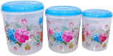 3714 Round Container Set Flower Print ( 5kg, 7kg, 10kg