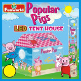 AM2975 Play Tent House with Led Lights Attractive Colours Easy To Assemble Super Spacious Virgin Plastic Multicolour