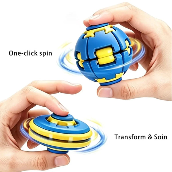 A07575 Press Spin Top Button Ball Fidget Toy for Stress Relief & Focus
