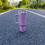 3064 Sipper Bottle With Handle Straws Insulated  Lilac 1200ml