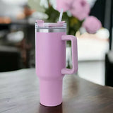 3064 Sipper Bottle With Handle Straws Insulated  Lilac 1200ml