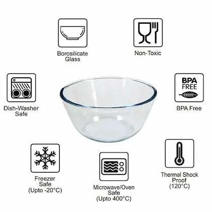 AM3687 Borosil 1.3L Serving & Mixing Bowl with Lid (IH22MB05213)