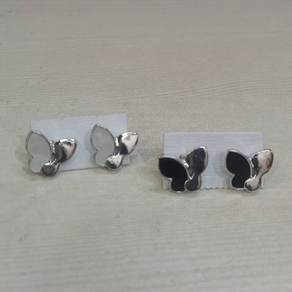 AM5769 Sliver Plated Butterfly Stud Earrings