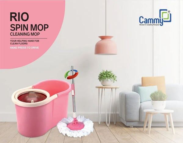 AM3627 Cammy SS Roi Floor Cleaning Mop with Bucket and Microfiber Refill