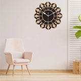 AM0600 Wooden Round Shape  Wall Clock Mandala design for Home -11.5x11.5