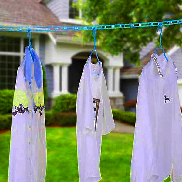 0190 Anti-Slip Clothes Washing Line Drying Nylon Rope with Hooks