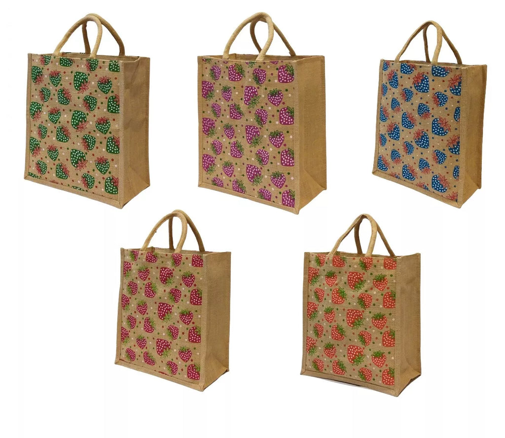 AM0636 Printed Eco-Friendly Jute Bag with Zip Closure