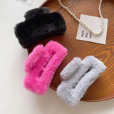 AM1155 Fur Hair Square Butterfly Claw Clips